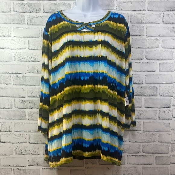 East 5th Zambia Stripe Blouse 3X NWT - Picture 1 of 5
